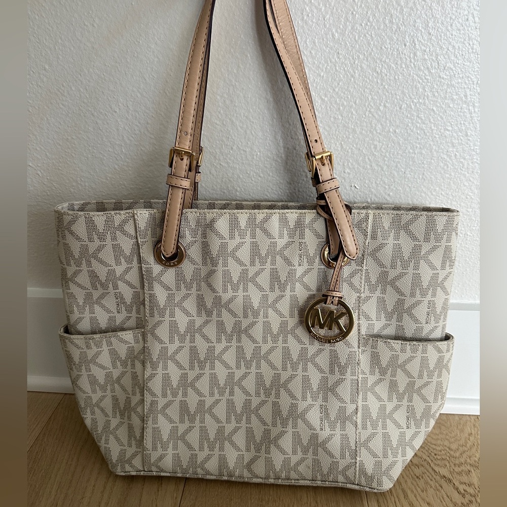 Michael Kors Cream Monogram Tote